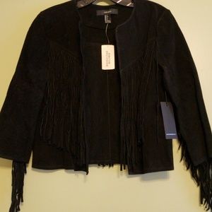NWT Forever 21 100% leather fringe jacket